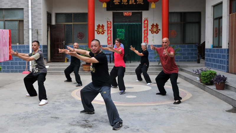 外国友人拜访陈家沟，学习太极真功夫